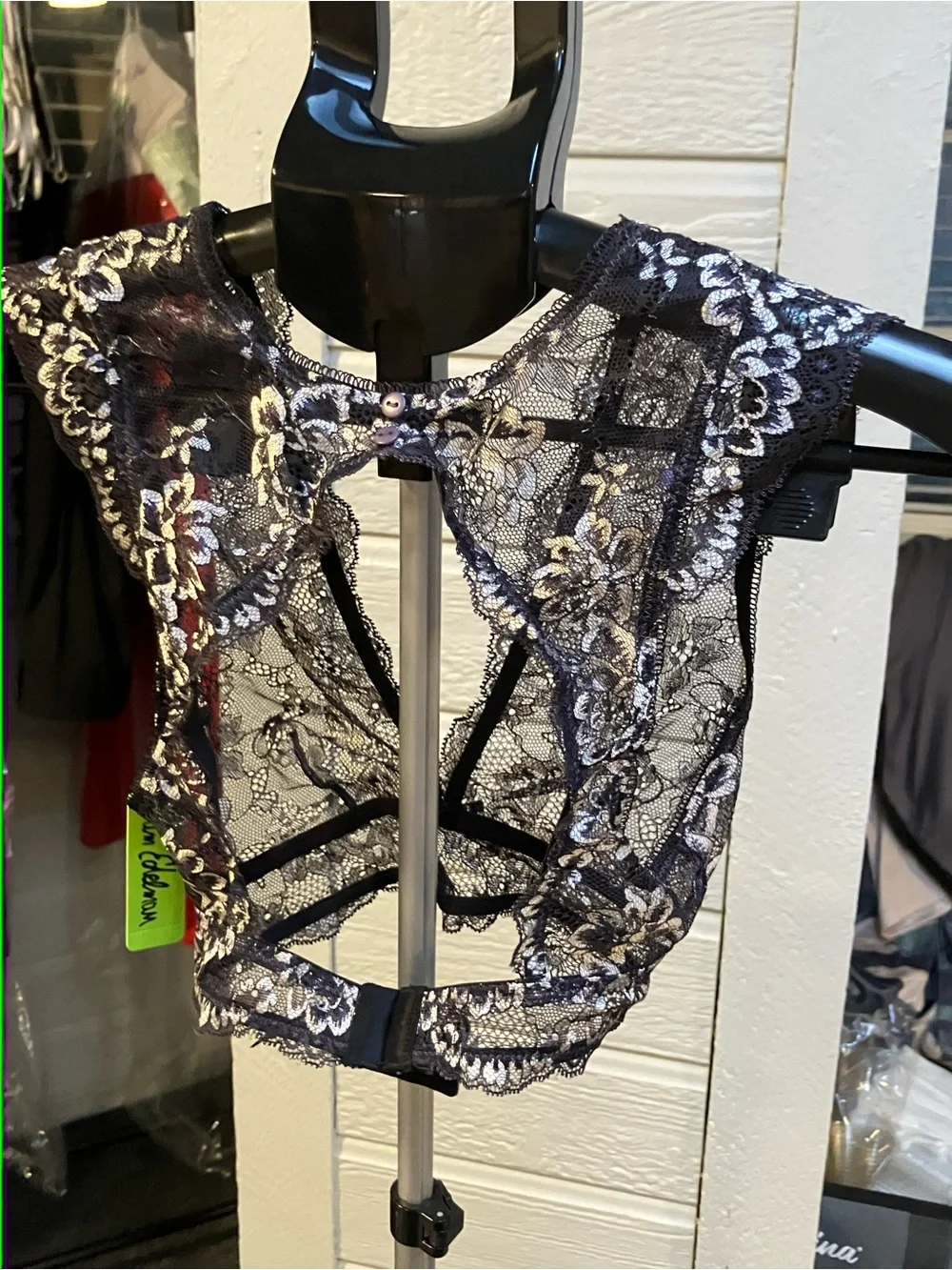 Lace Floral Bralette - Black & White